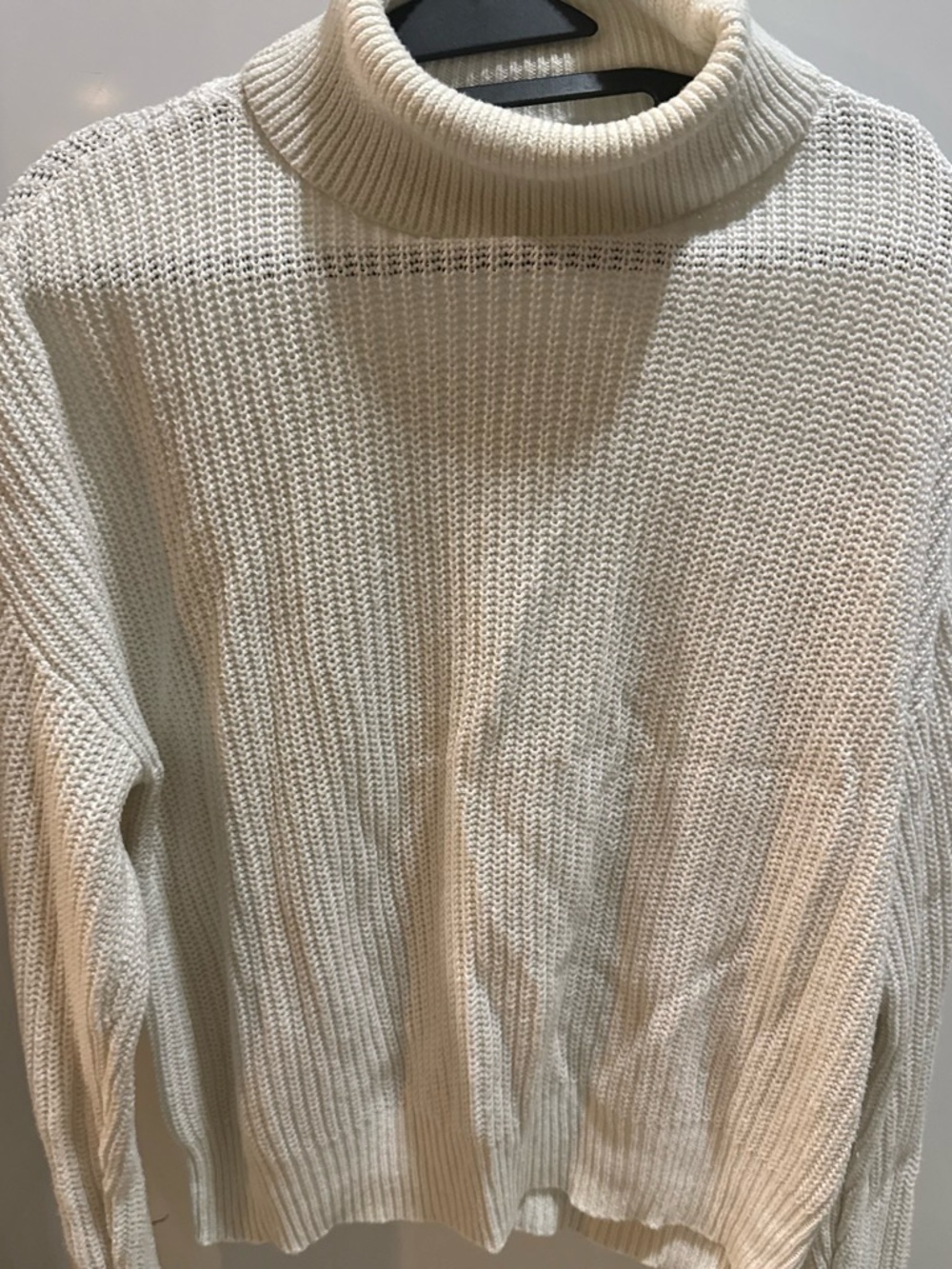 Ambiance Cream Ribbed Turtleneck Sweater